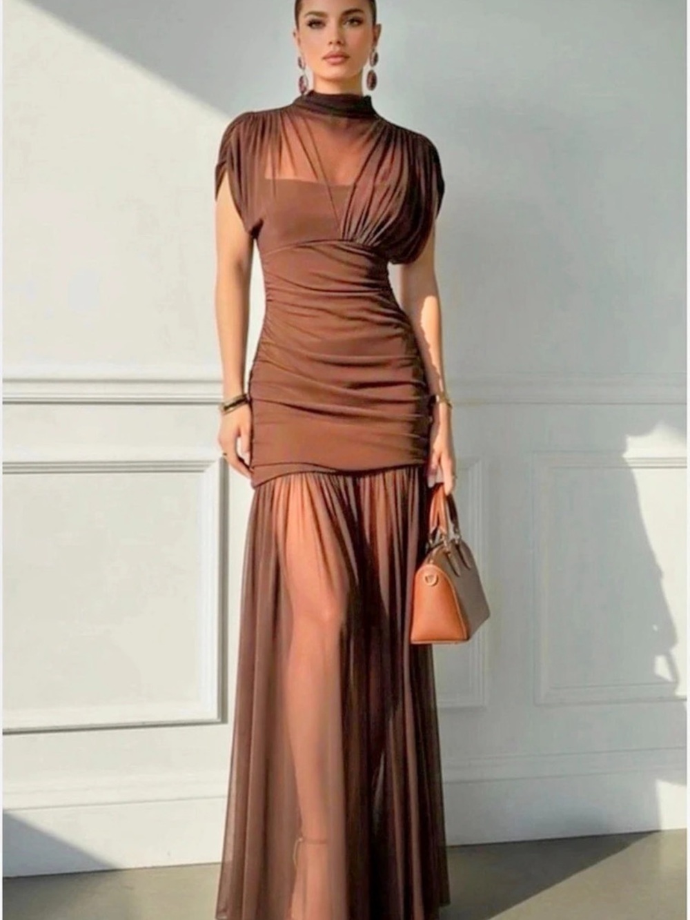 Zara Black Label Brown Maxi Dress Size Small